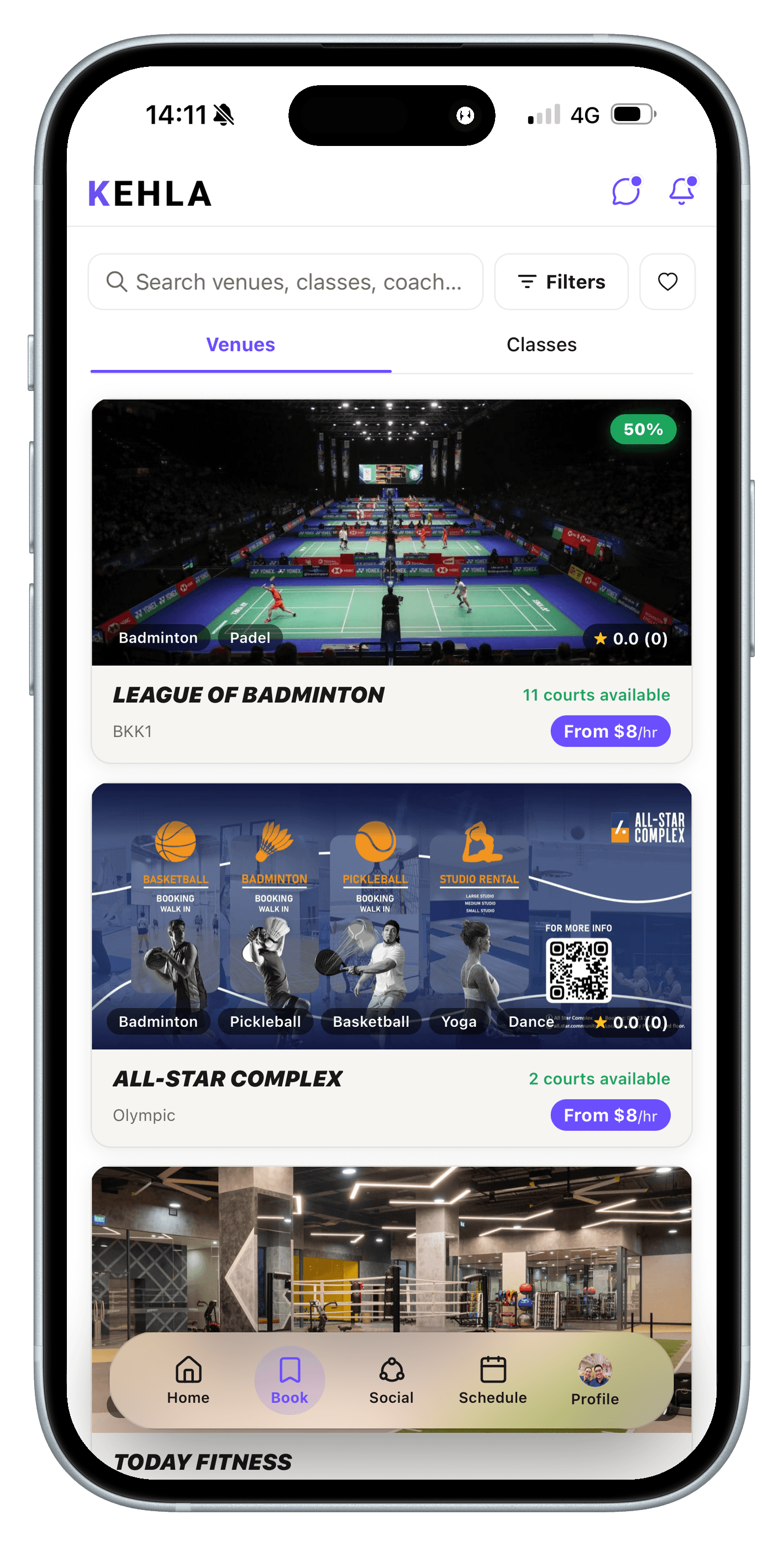 Kehla App dashboard