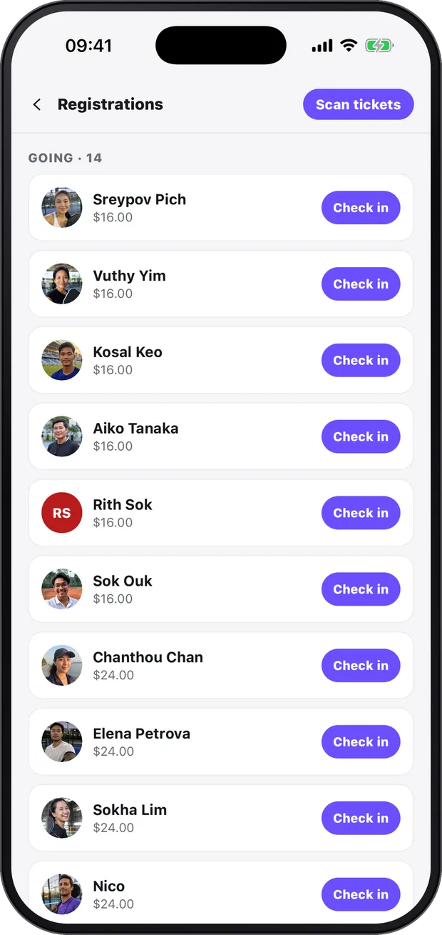 Checking guests in from the Kehla app